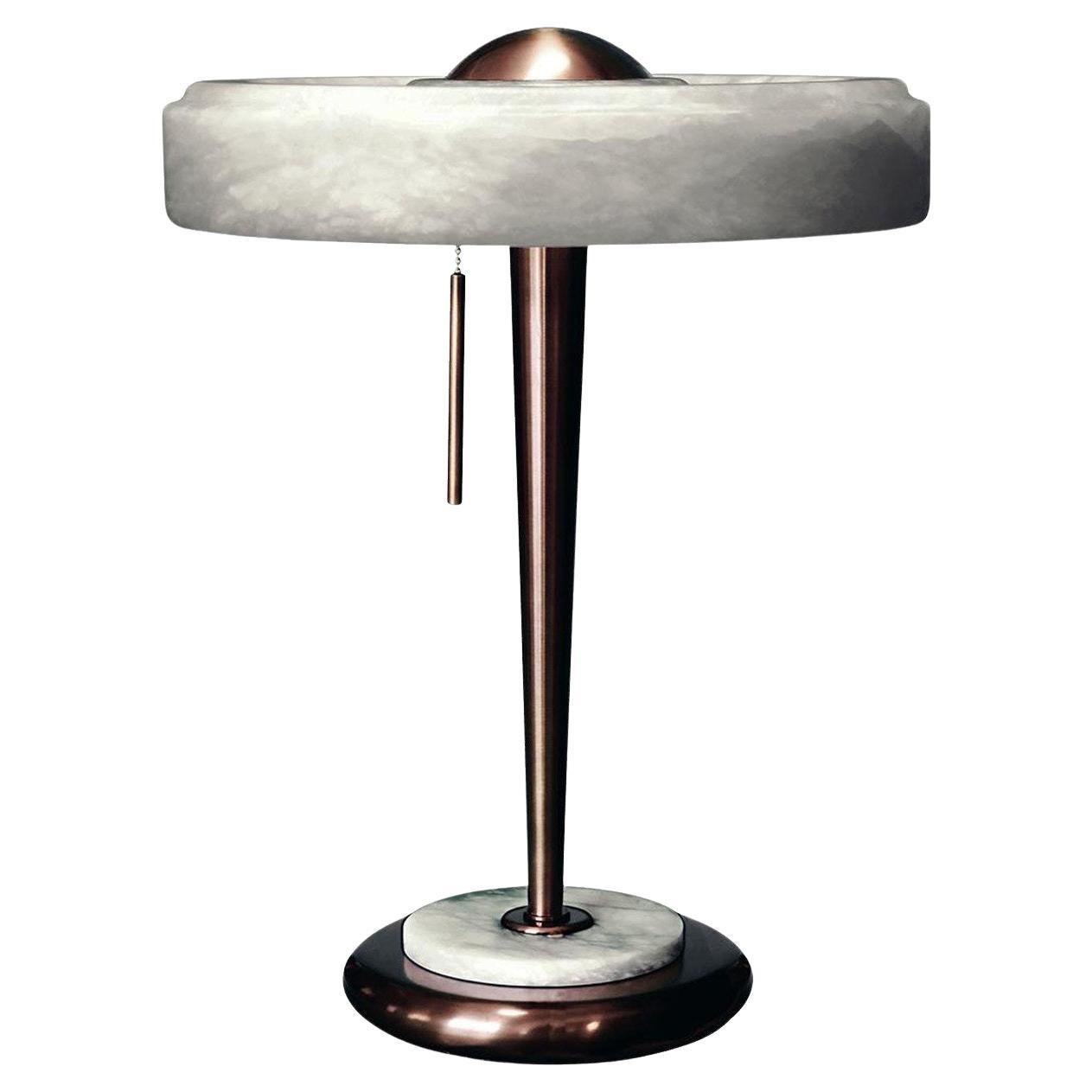Benny Limited Edition Bronze and Alabaster Table Lamp For Sale