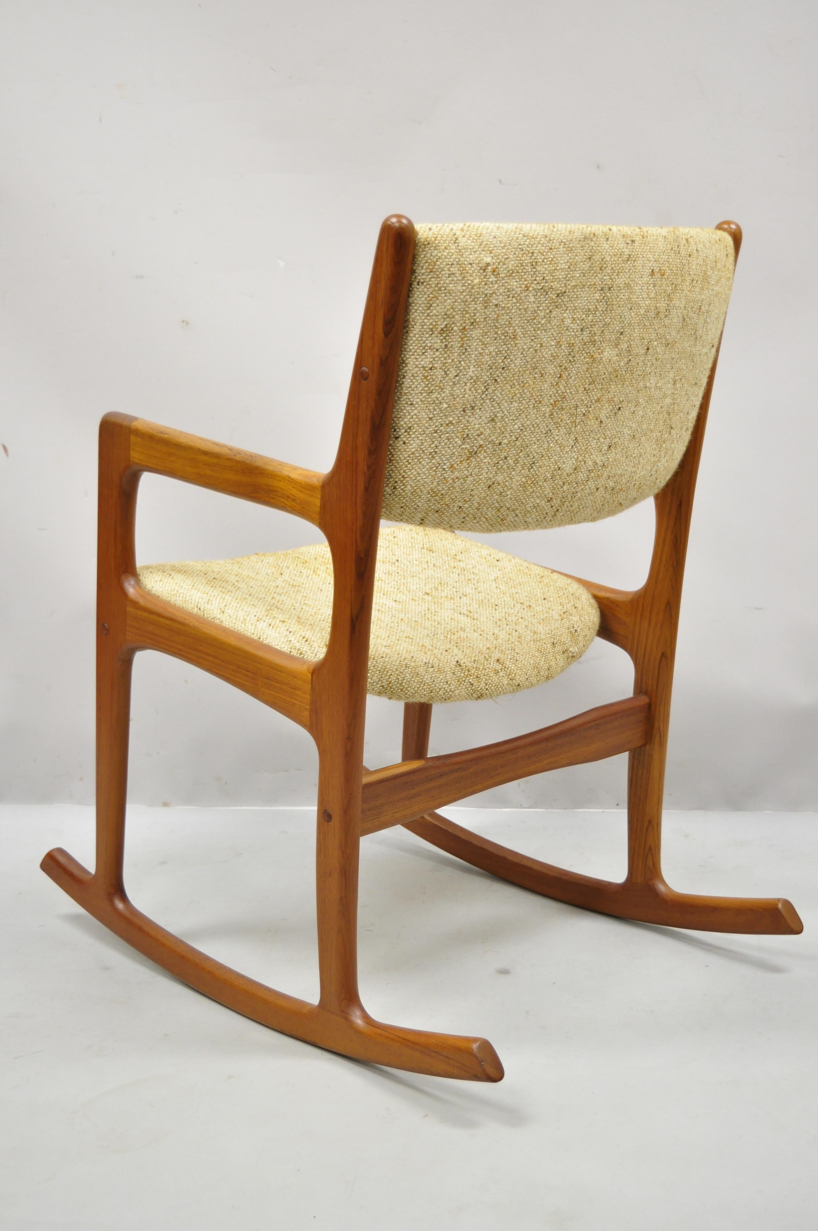 Benny Linden Mid-Century Modern Danish Style Teak Wood Rocker Rocking Chair 1