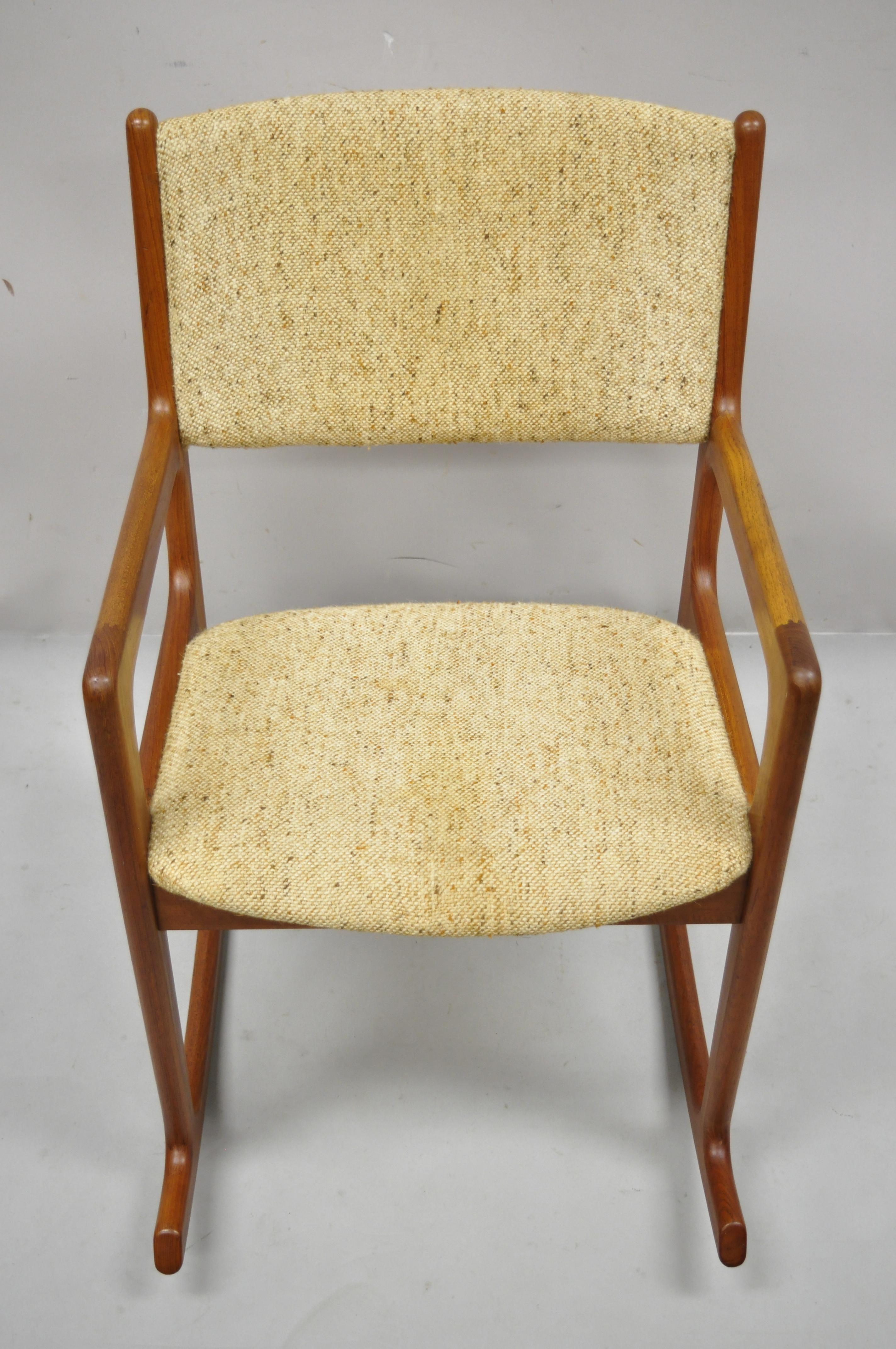 Benny Linden Mid-Century Modern Danish Style Teak Wood Rocker Rocking Chair 3