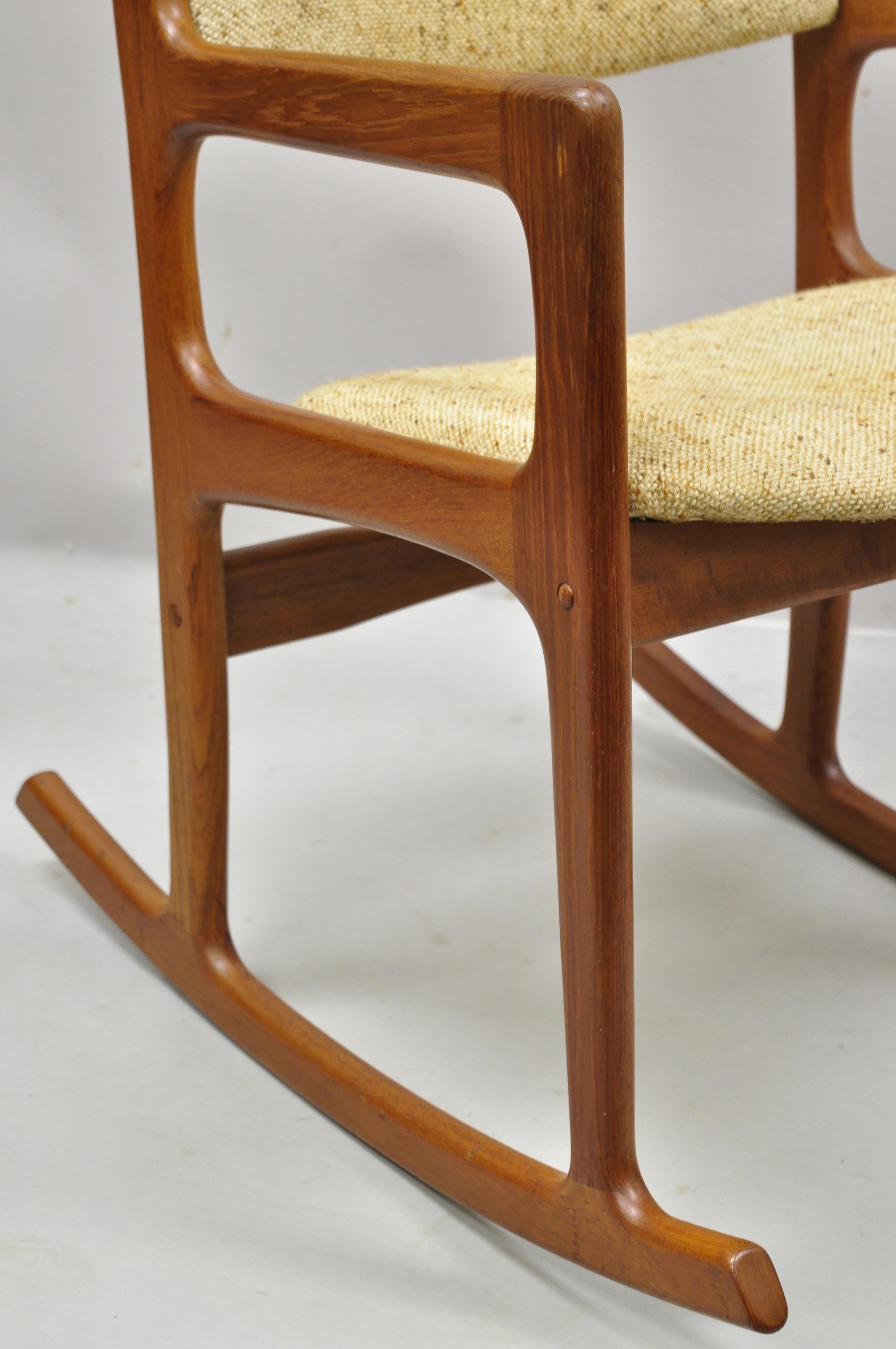 20th Century Benny Linden Mid-Century Modern Danish Style Teak Wood Rocker Rocking Chair