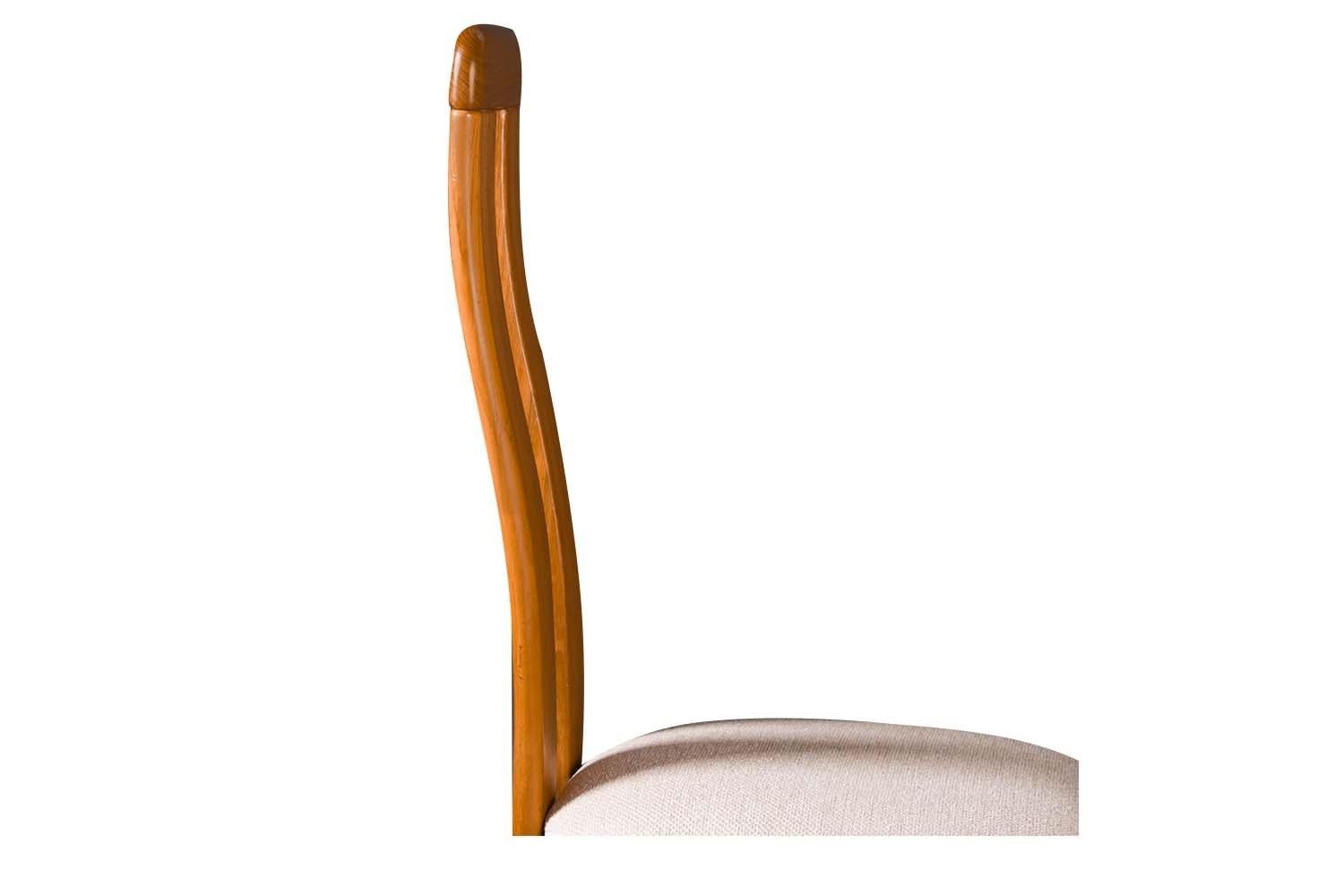 Benny Linden Mid-Century Modern Sculpted High Back Teak Chairs 10 5
