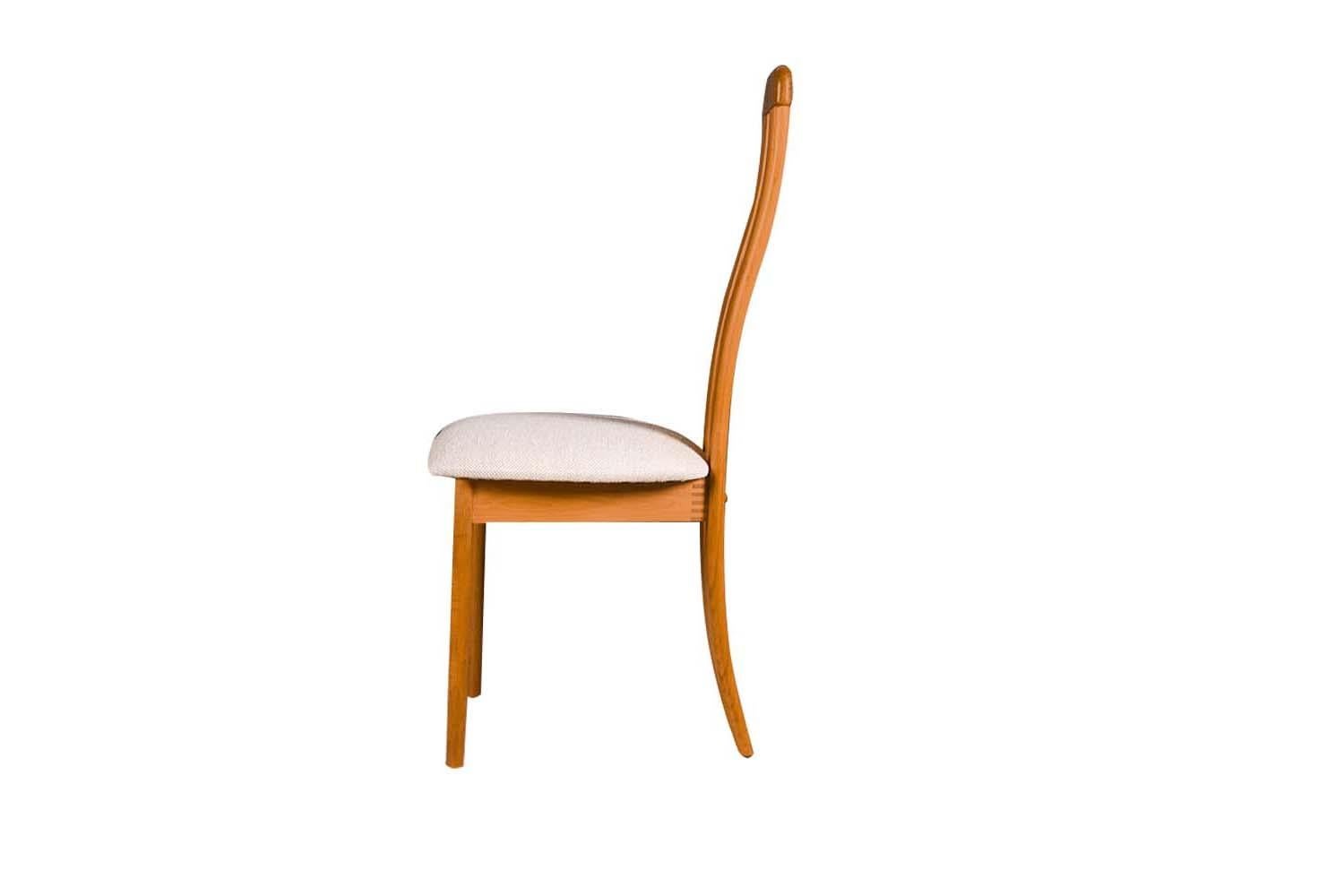 Benny Linden Mid-Century Modern Sculpted High Back Teak Chairs 10 6