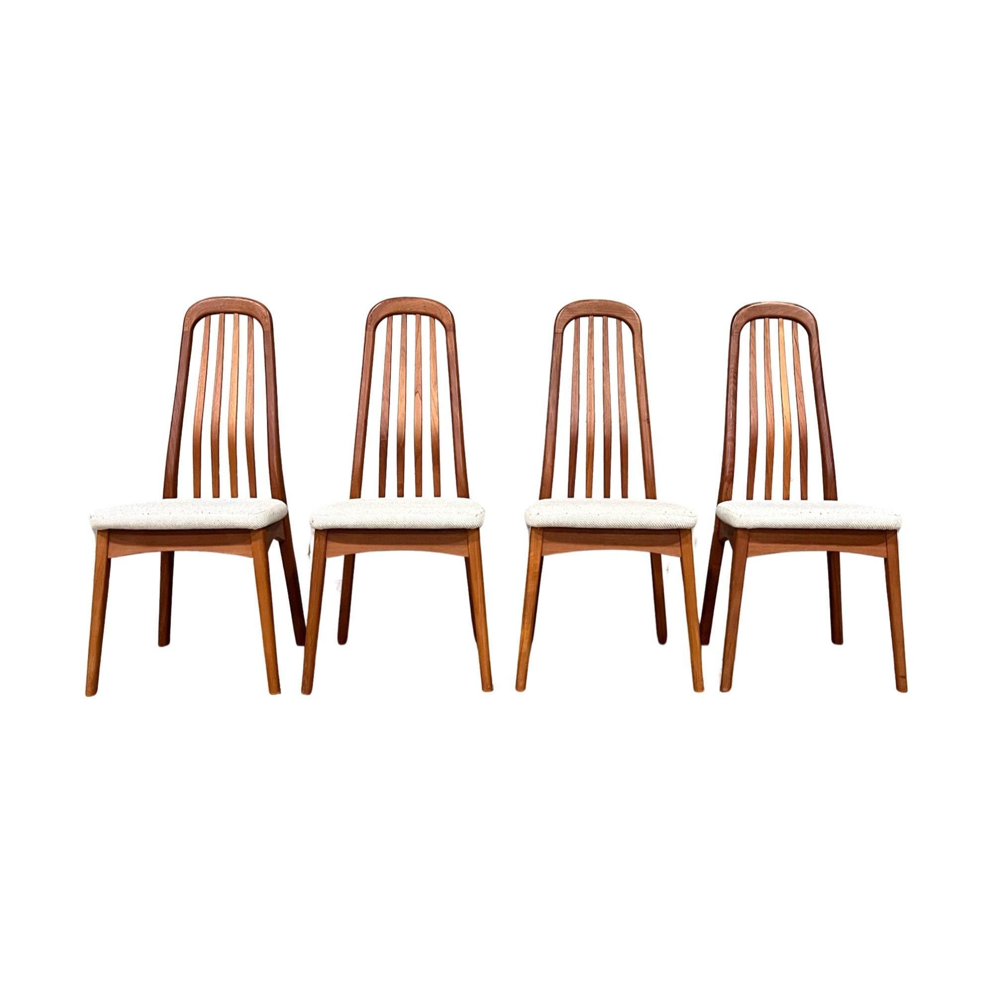 Mid-Century Modern Benny Linden set of Four Teak Danish Mid Century Modern Dining Chairs