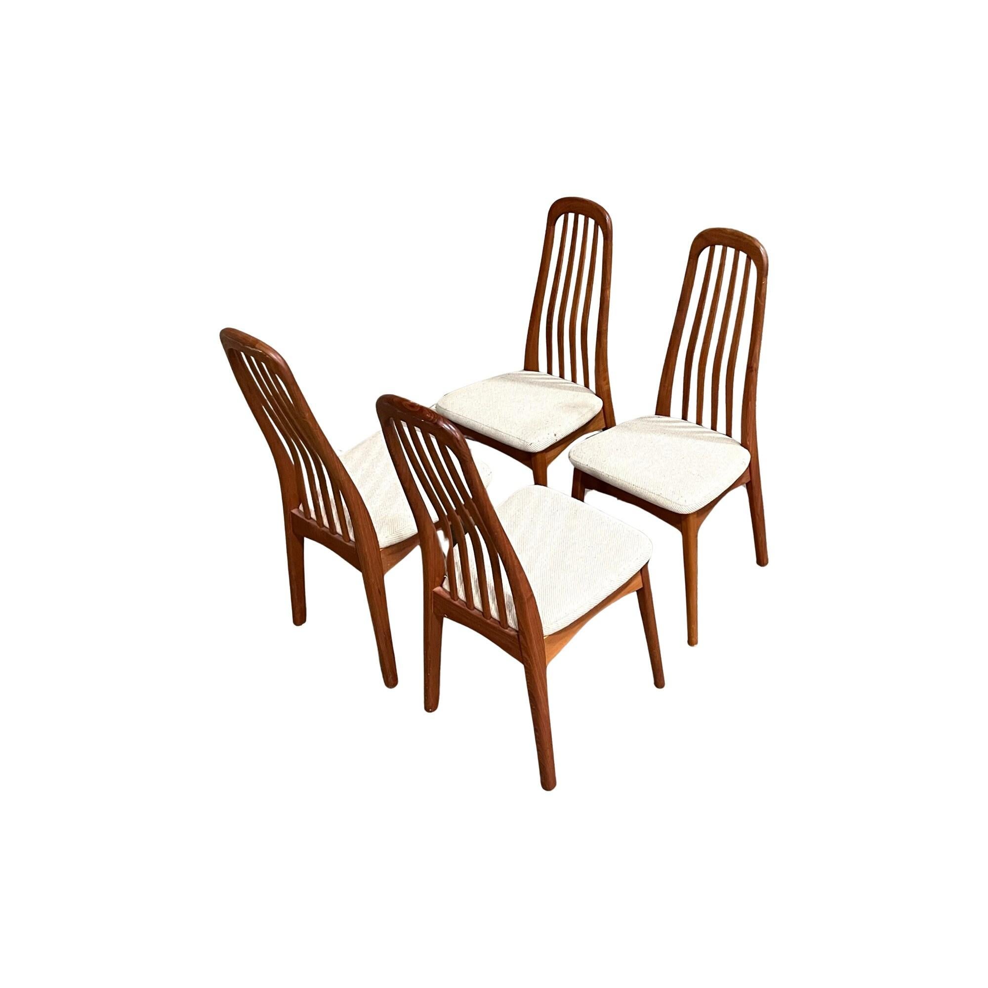 Thai Benny Linden set of Four Teak Danish Mid Century Modern Dining Chairs
