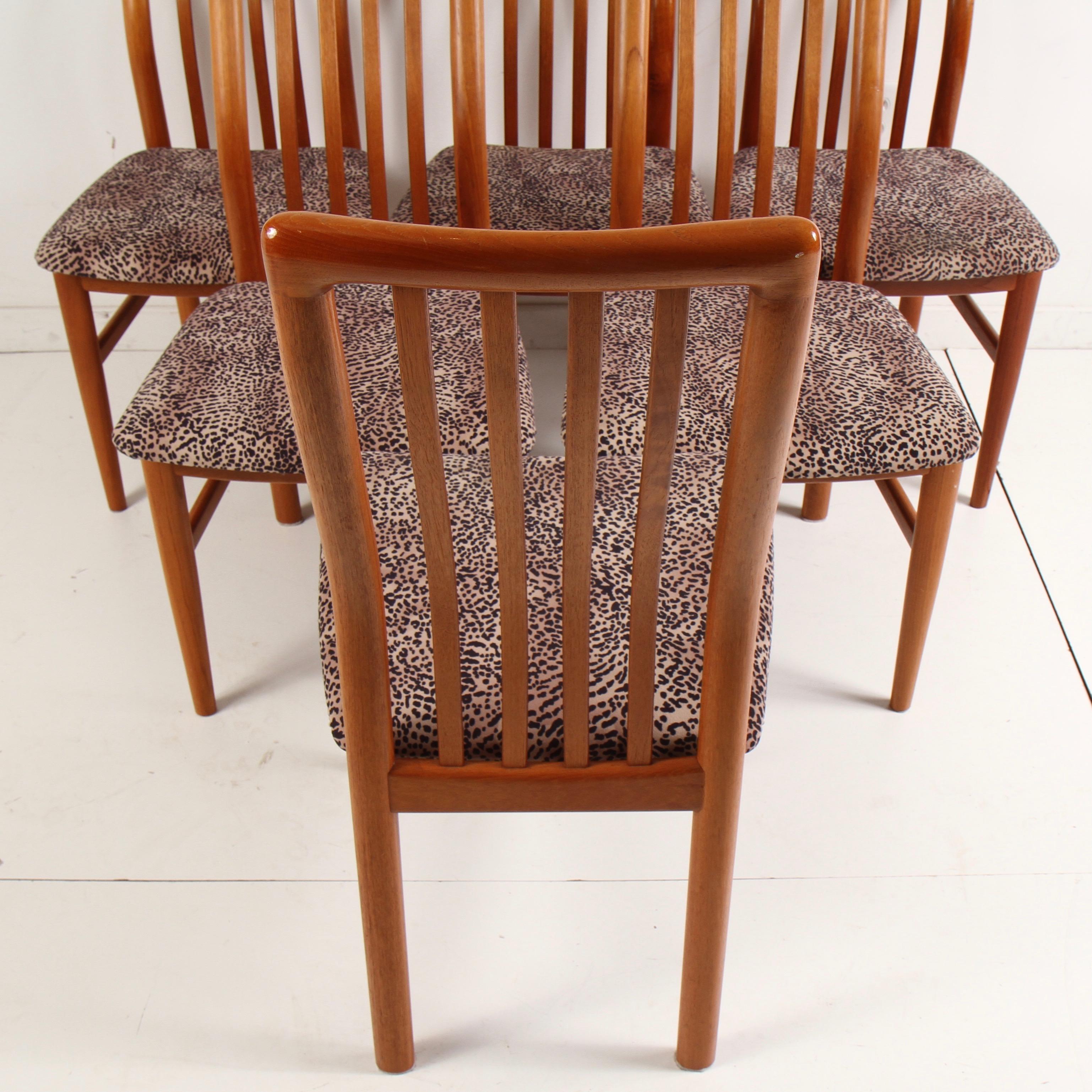 Mid-Century Modern Benny Linden Style Teak Dining Chairs by SVA Møbler For Sale