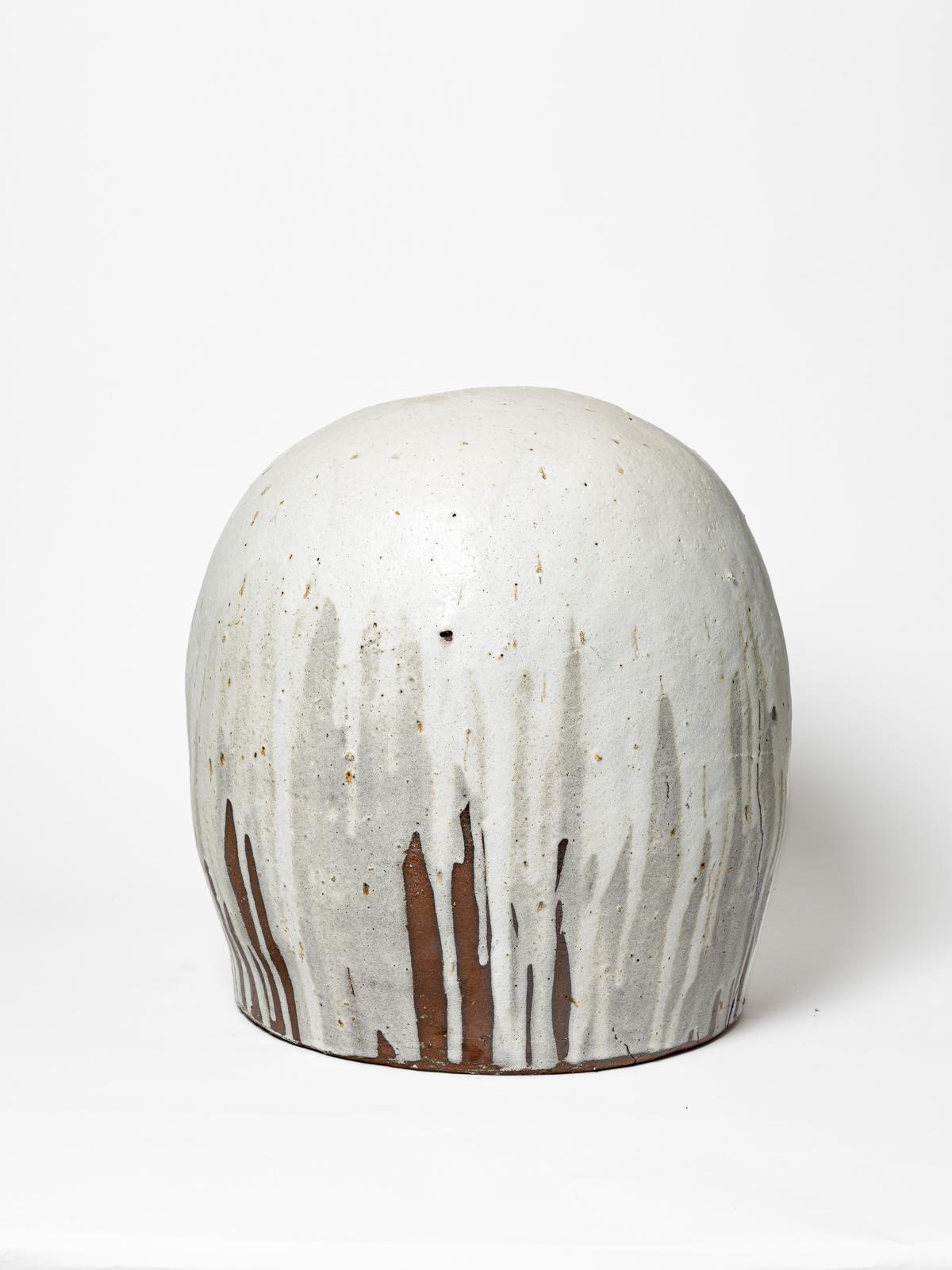 Benoit Audureau grand tabouret design du 21ème siècle en céramique blanche et grise 46 cm en vente 4