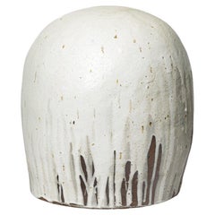 Benoit Audureau large 21st century design white and grey ceramic stool 46 cm
