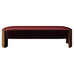 Banc Benoit en Vevelt de coton bourgogne (Walnut Burl)  par Christiane Lemieux