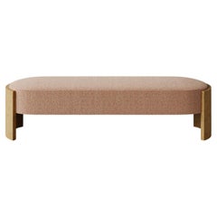 Banc Benoit en Pile Rose Texturée (Blonde Burl)  par Christiane Lemieux