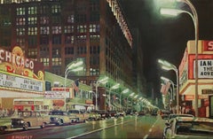 " Chicago lights ", Painting, Oil on Canvas