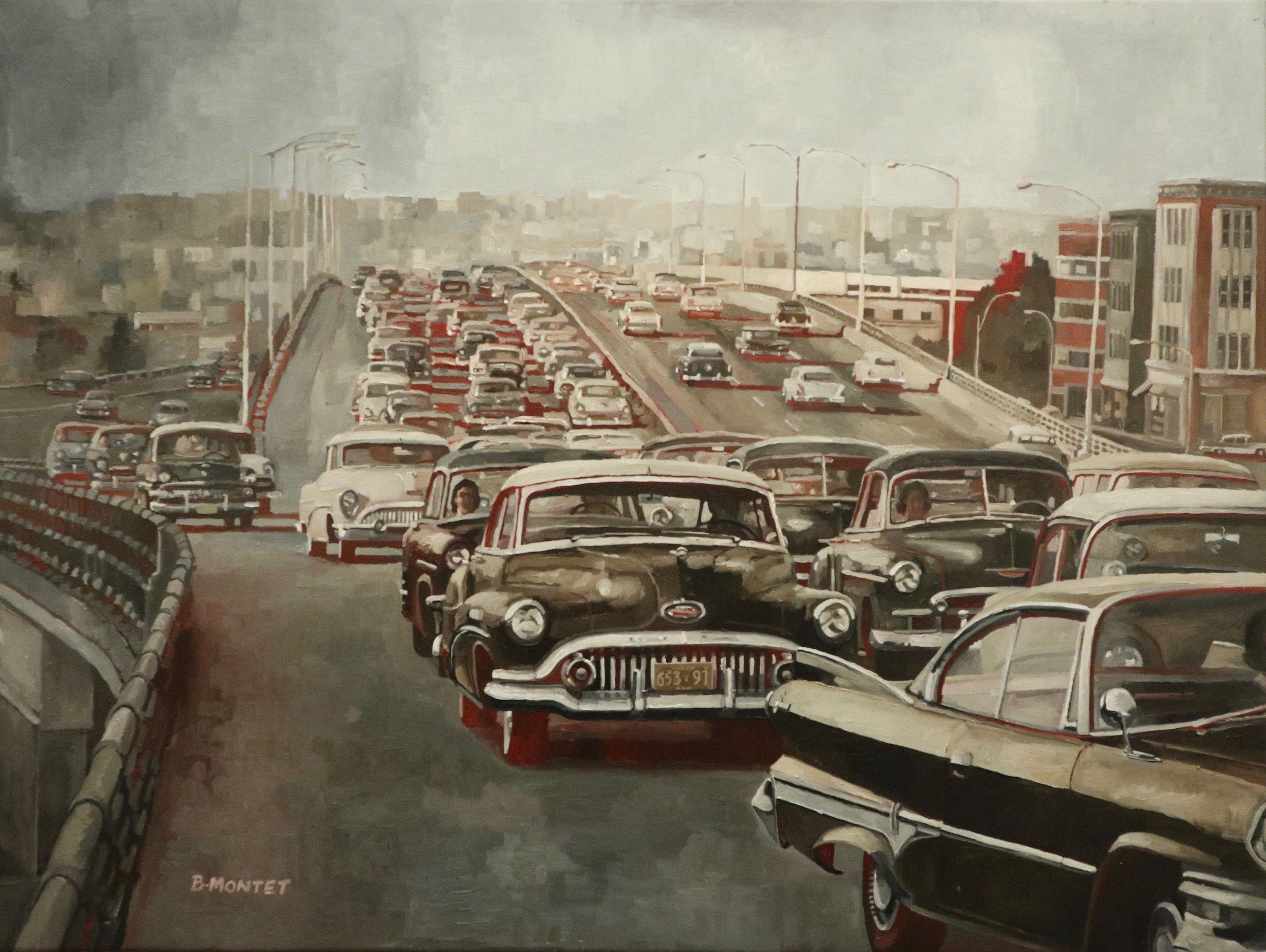 " Gran Traffic ", Pittura, Olio su tela - Painting di Benoit Montet