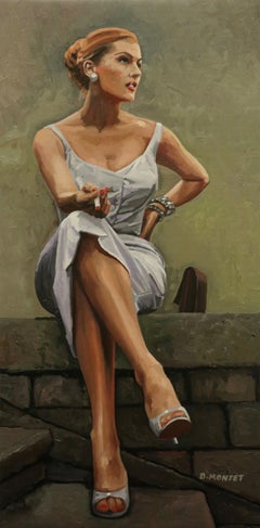 " La Cigarette ", Painting, Oil on Canvas