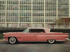 " Pink Architecture ", Painting, Oil on Canvas
