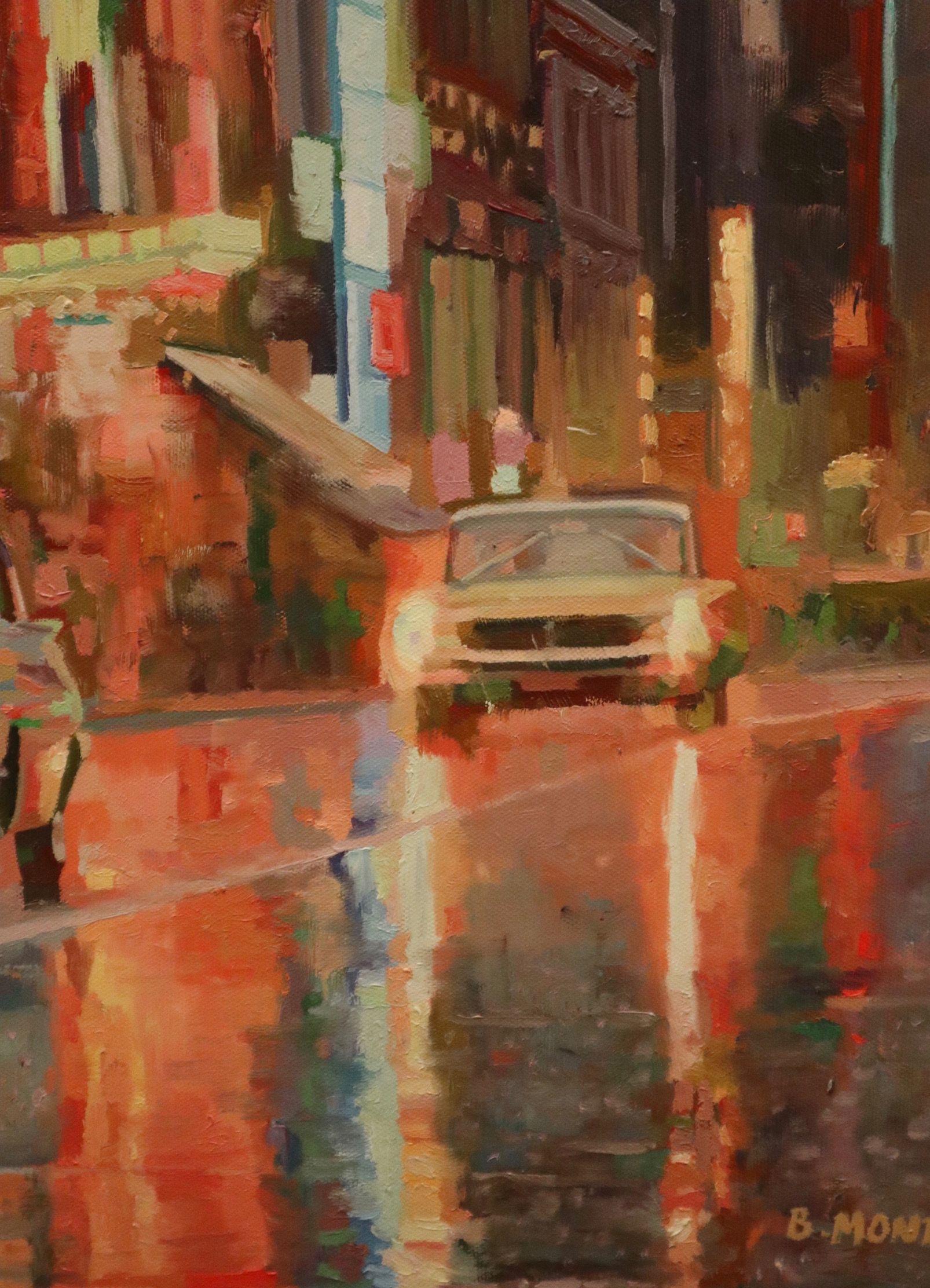 « Rainbow street », peinture, huile sur toile en vente 2