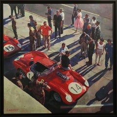 " Stand Ferrari ", Painting, Oil on Canvas