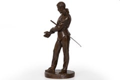 Benoit Rougelet Sculpture française ancienne en bronze d'un escrimeur