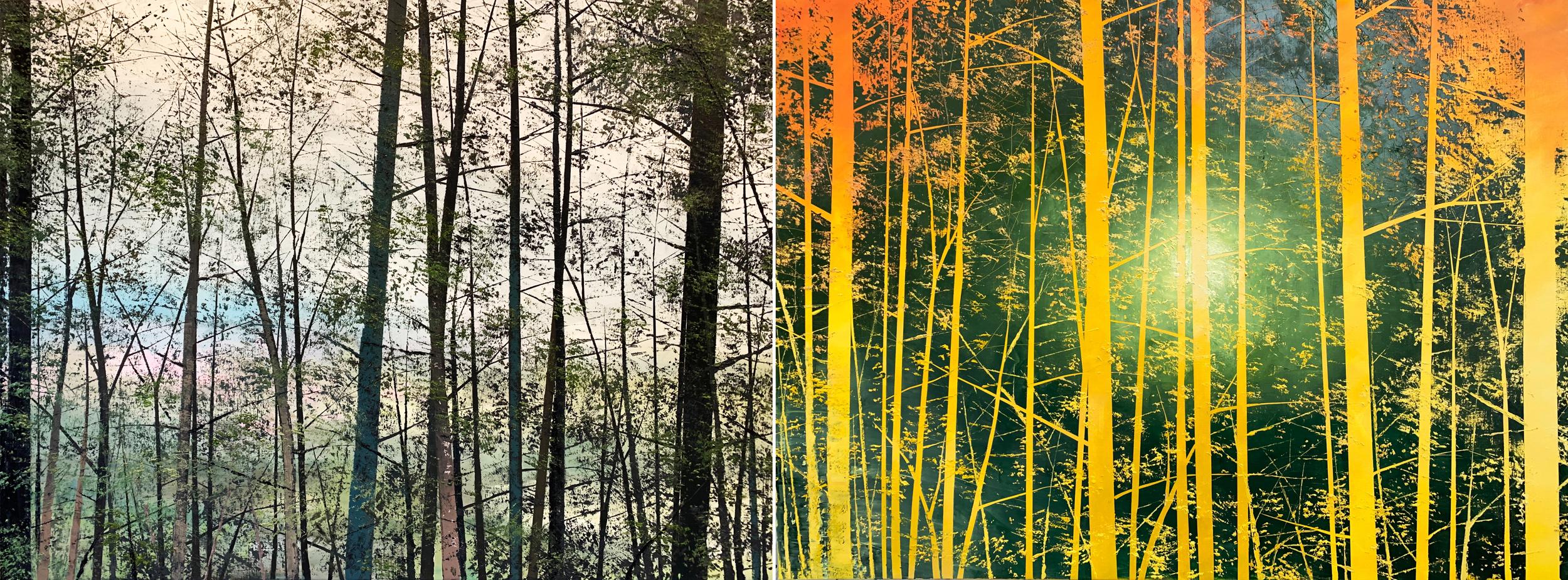 Benoît Trimborn Landscape Painting – Foret diptyque