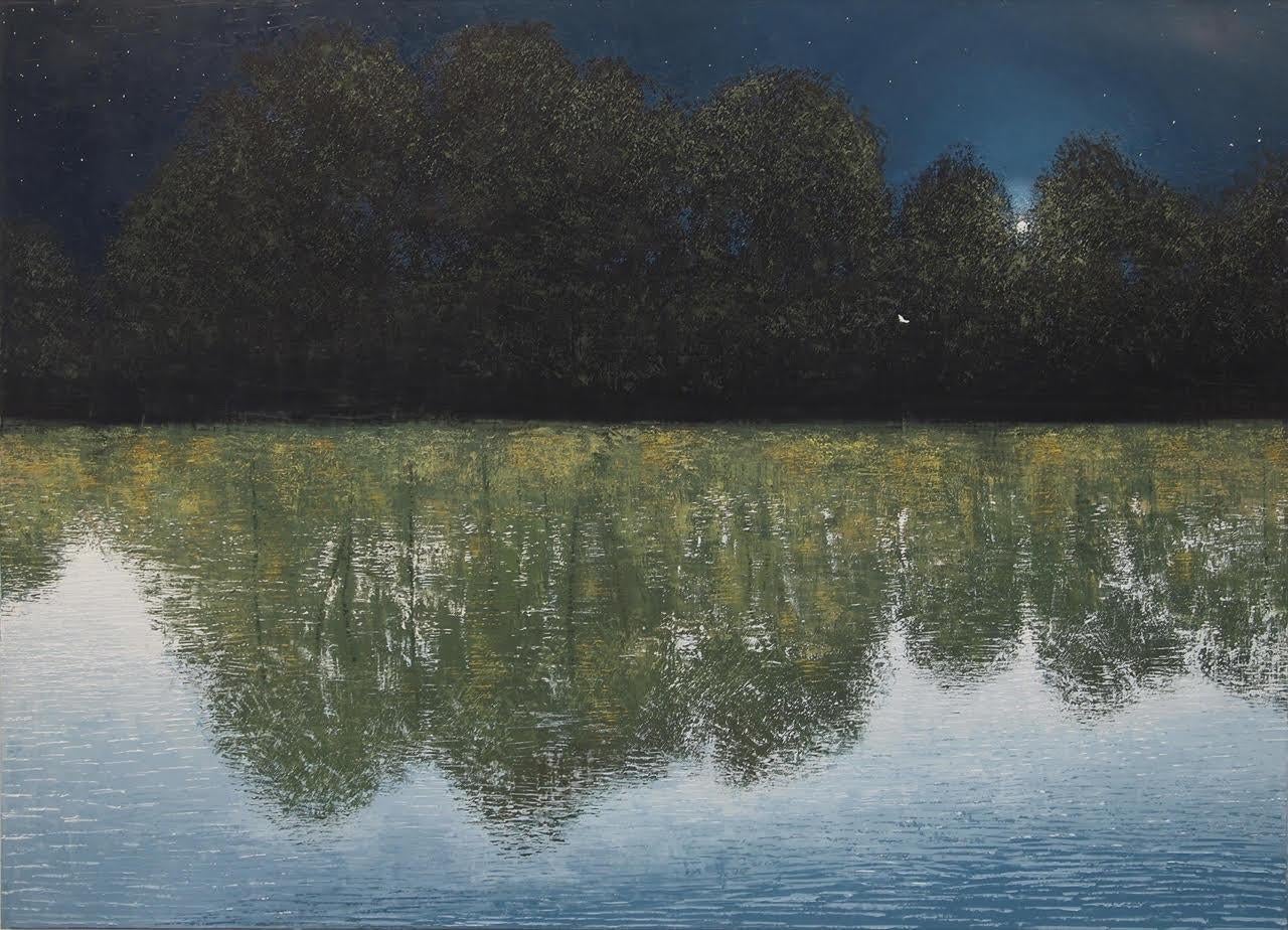 Benoît Trimborn Landscape Painting - Le jour étant la nuit
