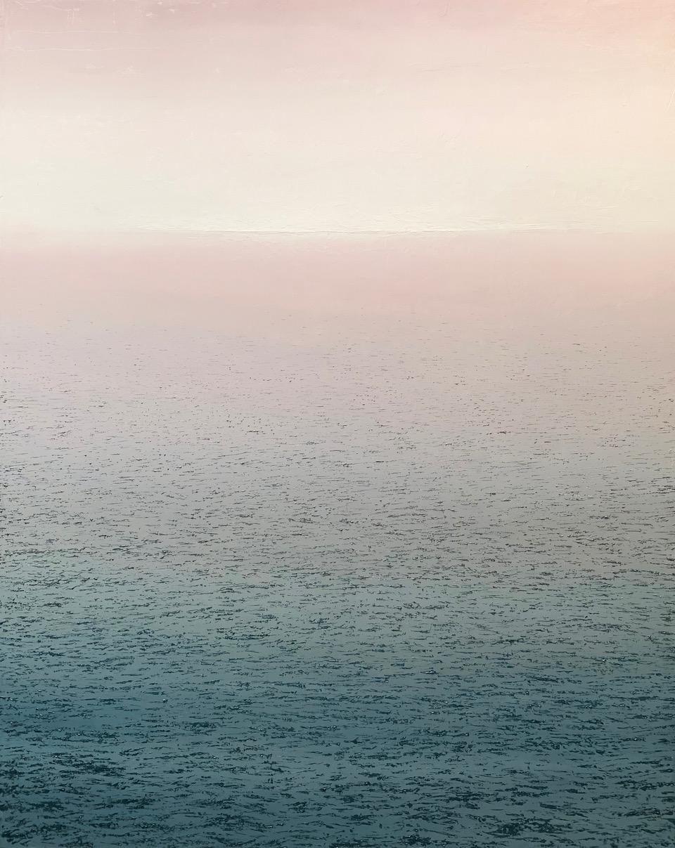 mer dans une brume rose – Painting von Benoît Trimborn