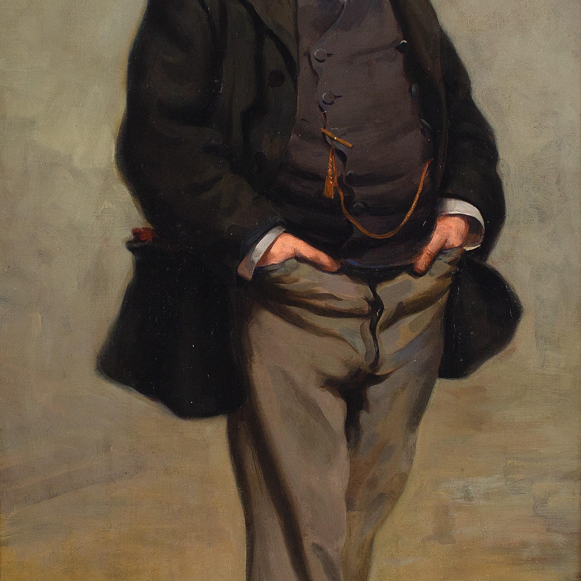 Benoni Van der Gheynst, Portrait Of A Man In A Bowler Hat, Oil Painting 2