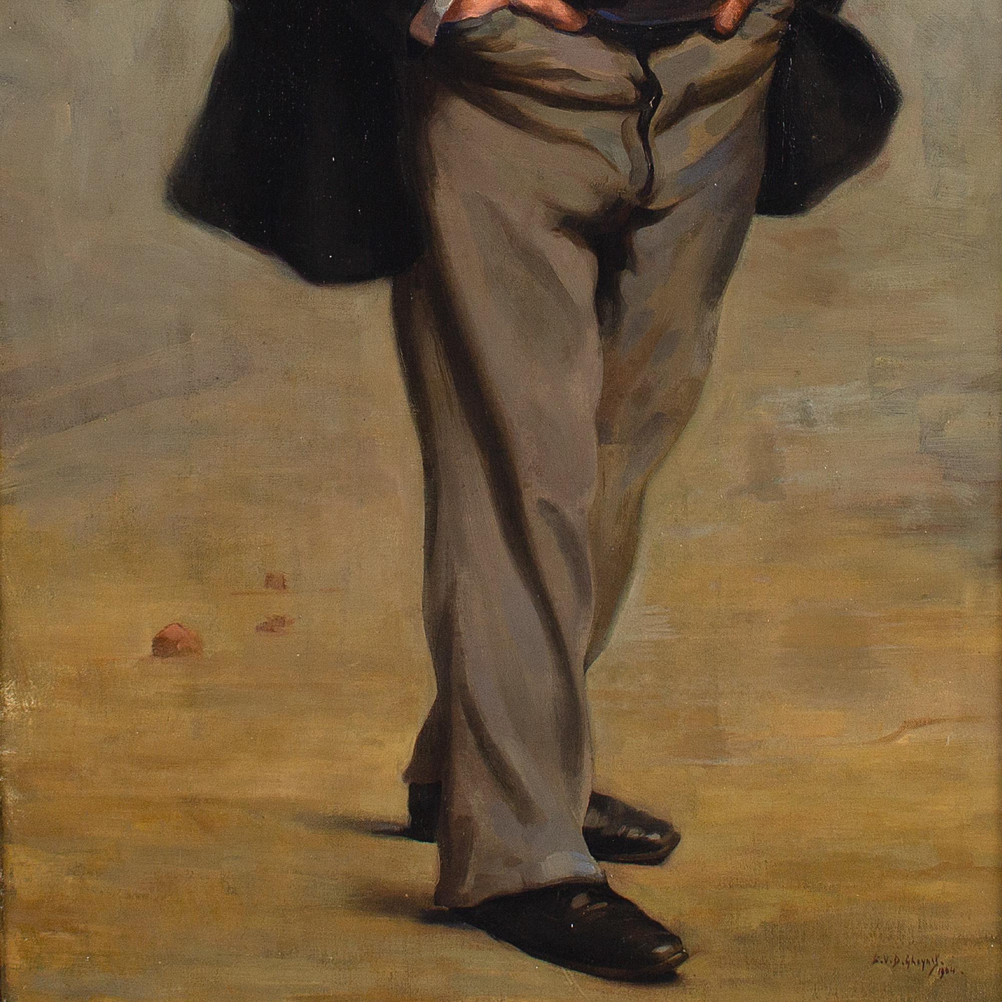 Benoni Van der Gheynst, Portrait Of A Man In A Bowler Hat, Oil Painting 3