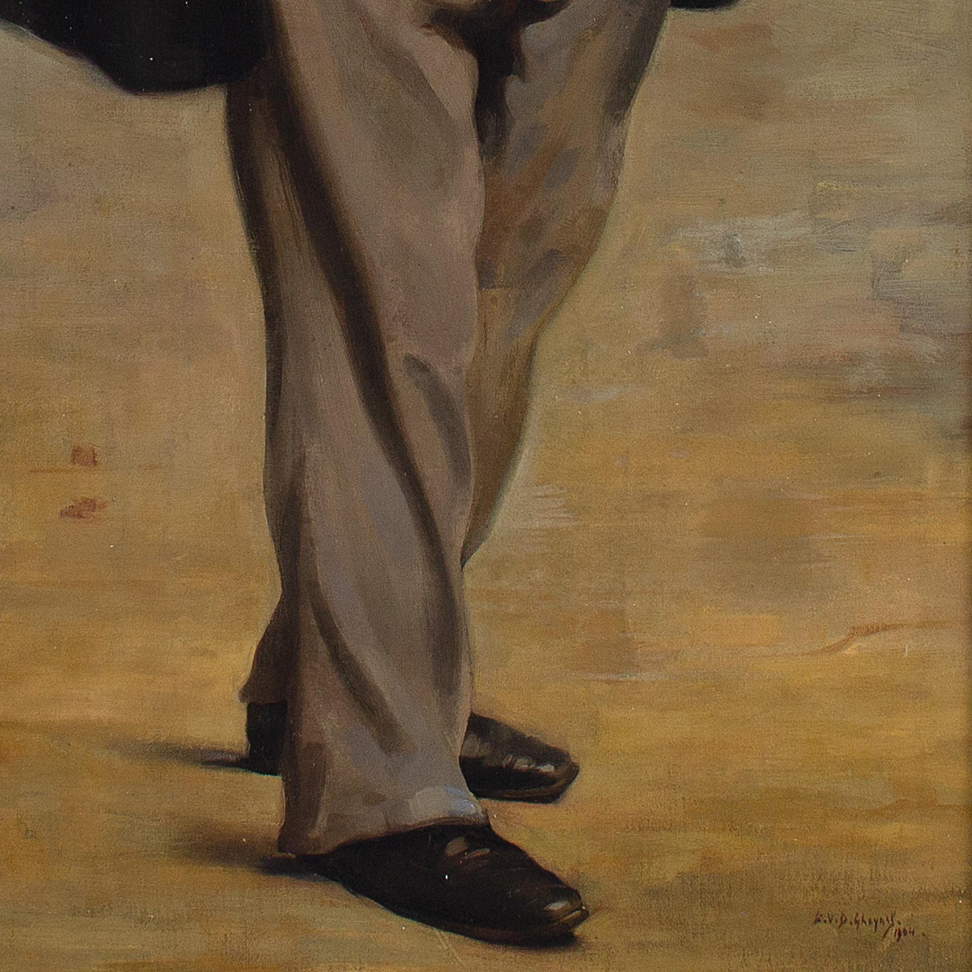 Benoni Van der Gheynst, Portrait Of A Man In A Bowler Hat, Oil Painting 4