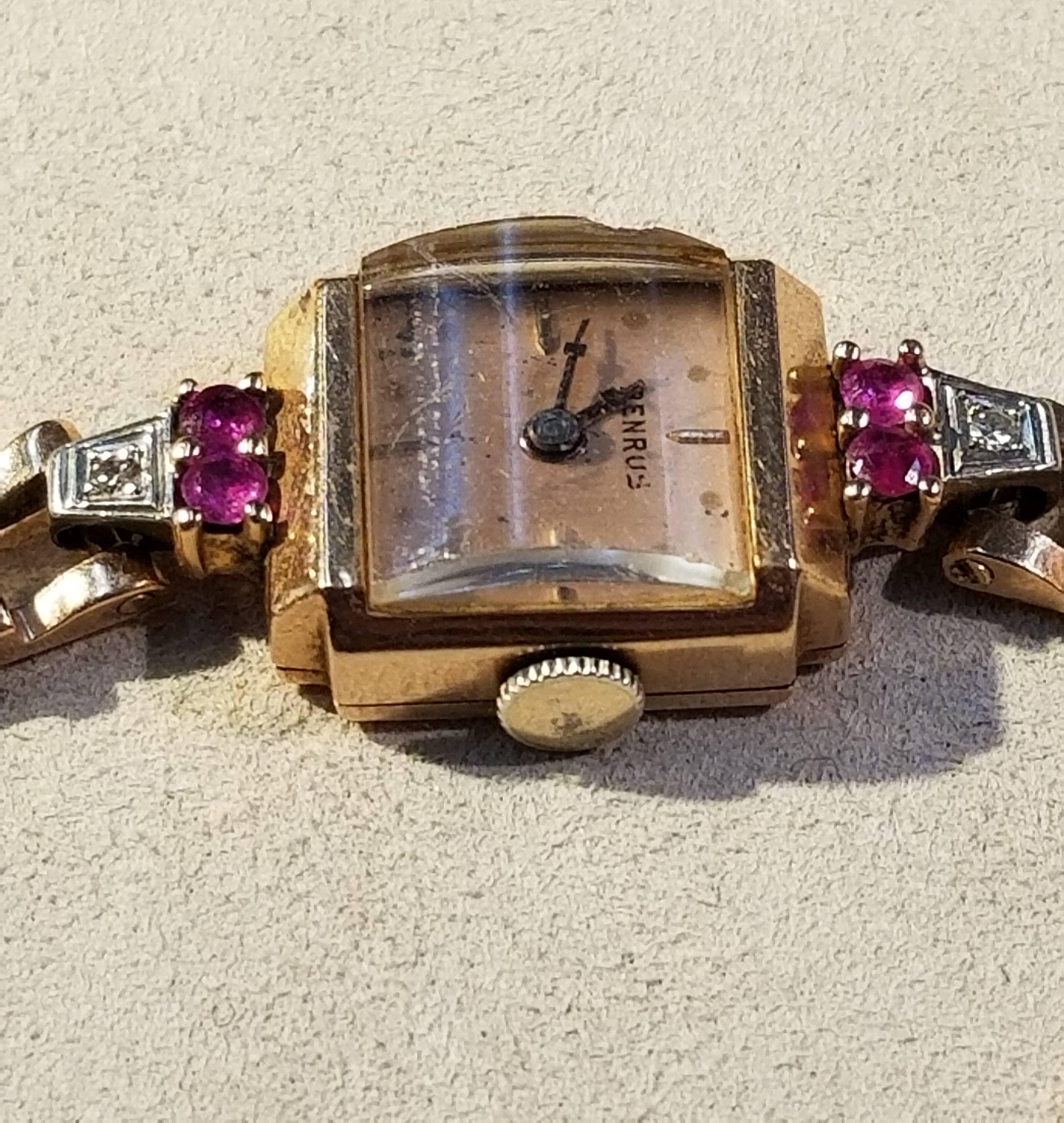 Benrus 14 Karat R/G Retro Wristwatch In Good Condition For Sale In Santa Fe, NM