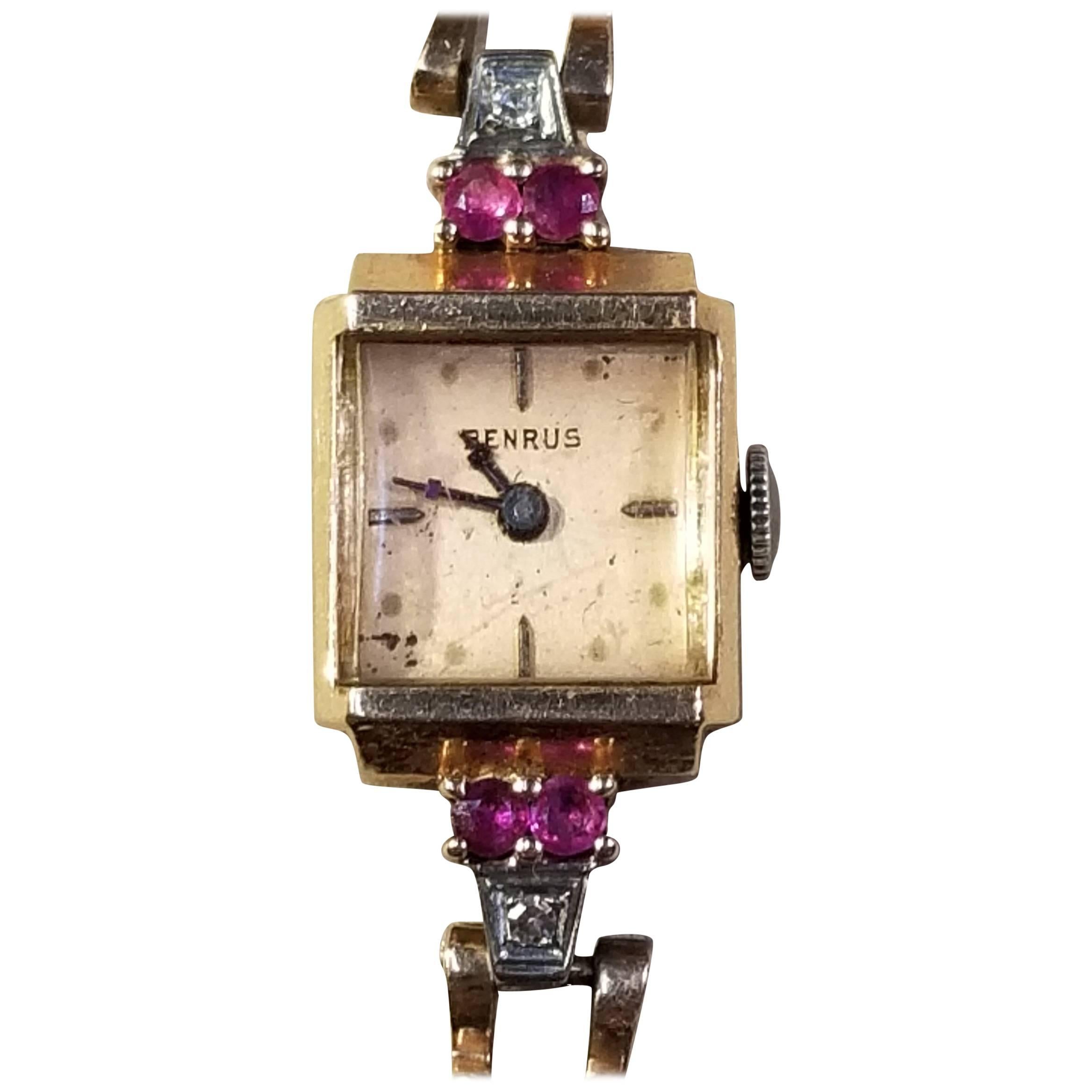 Benrus 14 Karat R/G Retro Wristwatch For Sale