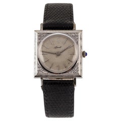 Benrus 14k White Gold Square Women's Watch Diamond Accents FY33