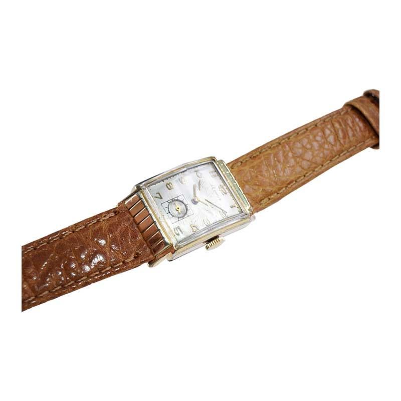Benrus Art Deco Tank Style Wrist Watch with Original Dial, Circa 1940's 2