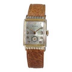 Benrus Art-déco-Armbanduhr im Tank-Stil mit Original-Zifferblatt, ca. 1940er Jahre