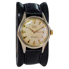 Benrus Gold Filled Art Deco Watch Automatic with Original Patinated Dial 1950's