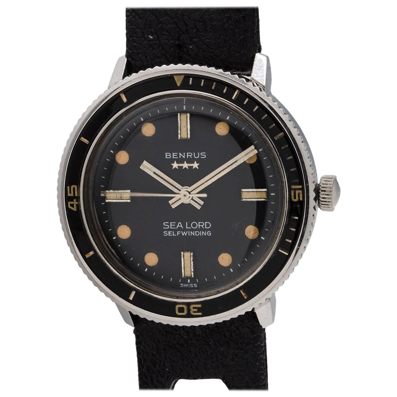 Benrus stainless steel Sea Lord Diver's Wristwatch, circa 1960s