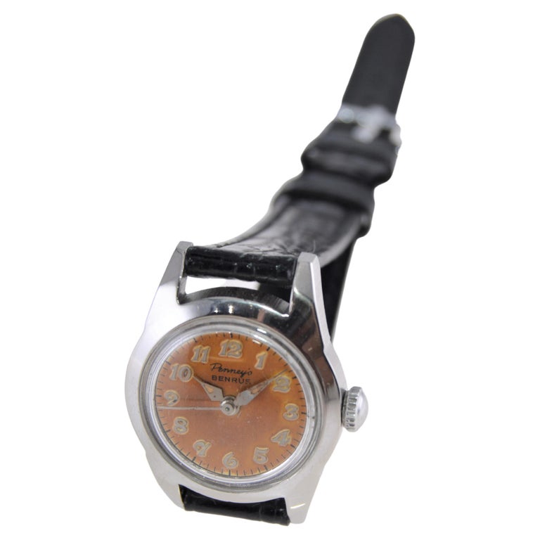 Benrus Steel Art Deco Ladies Watch all Original For Sale at  display picture 2