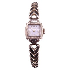 Benrus Vintage Art Deco 14K Yellow Gold Ladies Bracelet Watch