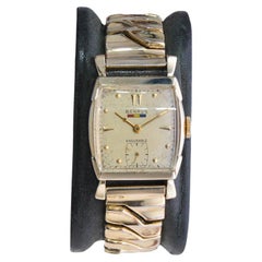 Vintage Benrus Yellow Gold Filled Art Deco Tortue Shape with Original  Dial and Bracelet