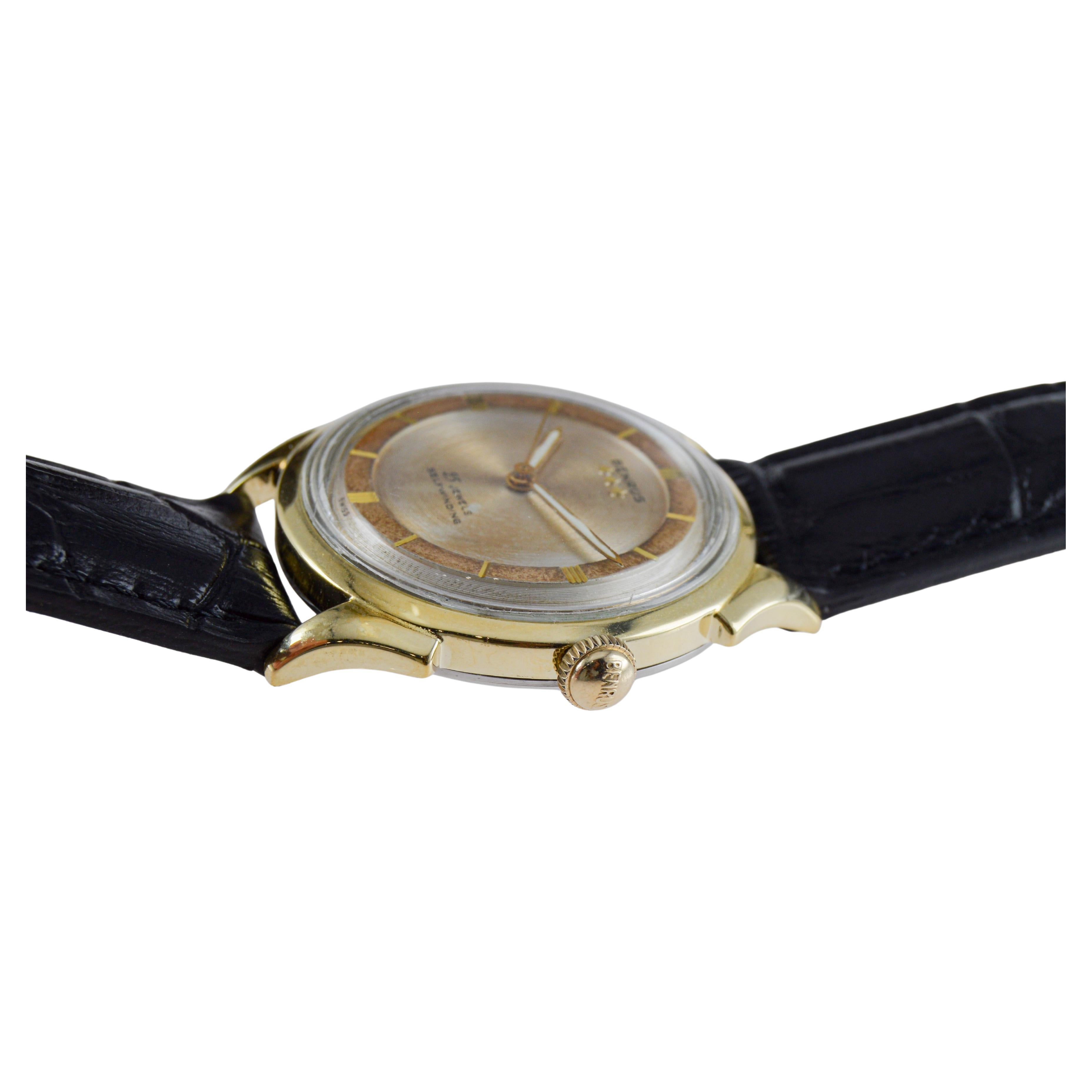 Benrus Yellow Gold Filled Art Deco Watch circa 1940's with Original Dial en vente 13