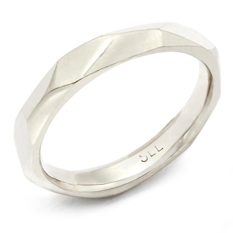 Contemporary Susan Lister Locke Ben’s Band in 18 Karat White Gold For Sale