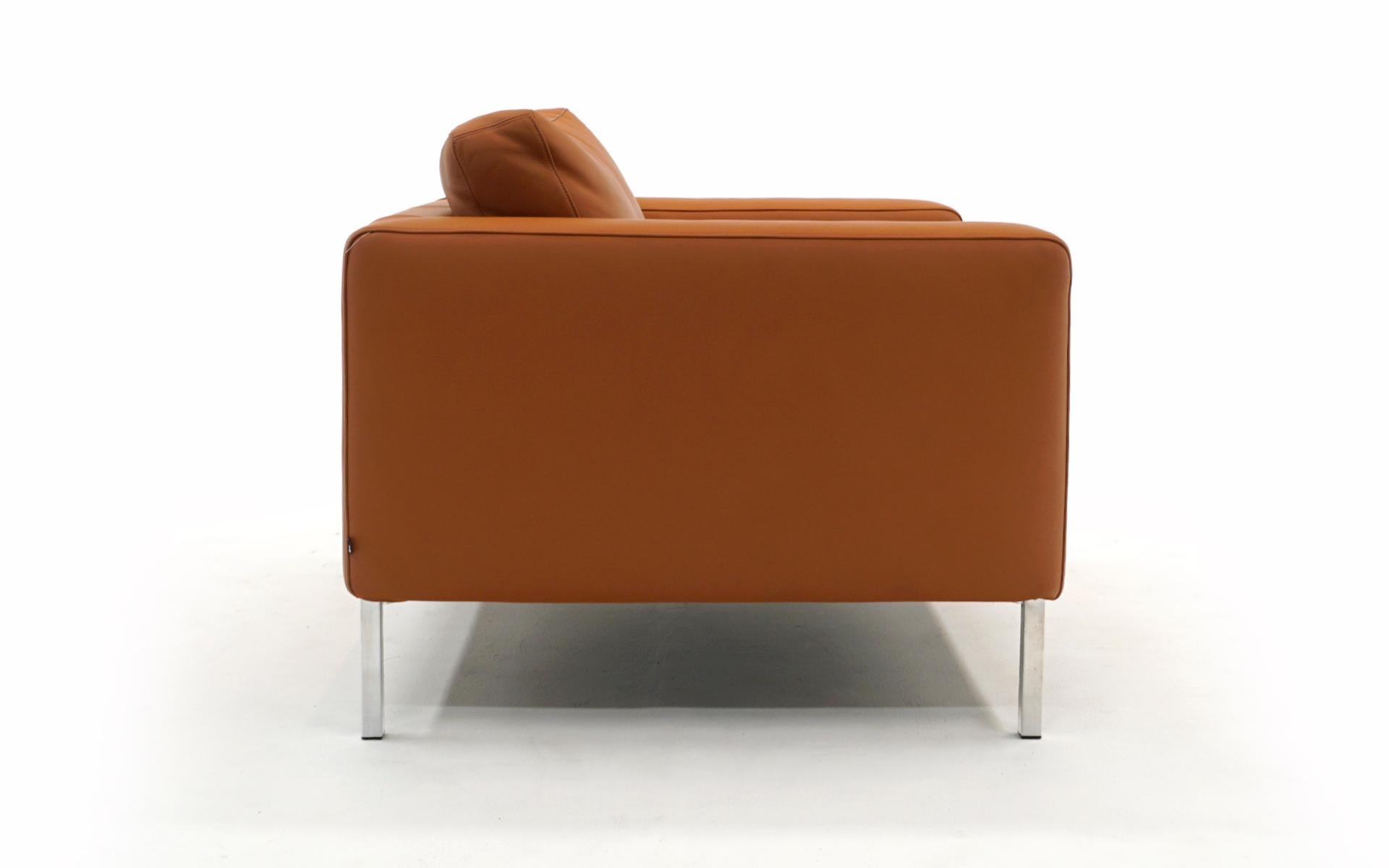 Bensen Neo Lounge Chair in Cognac Leather & Chrome Frame by Niels Bendtsen In Good Condition In Kansas City, MO