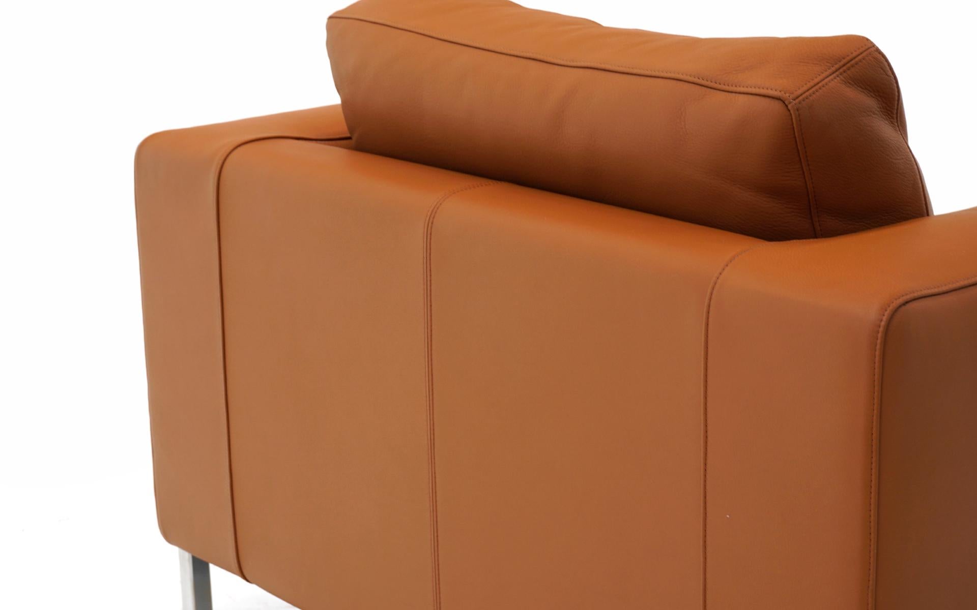Bensen Neo Lounge Chair in Cognac Leather & Chrome Frame by Niels Bendtsen 2