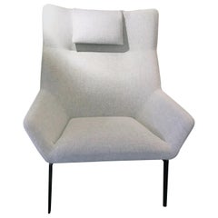 Tacchini Grey Agnese Armchair With Ottoman By Gianfranco Frattini