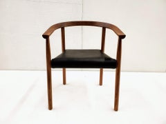 BENSEN Tokyo Chair - walnut frame w/ Black leather seat