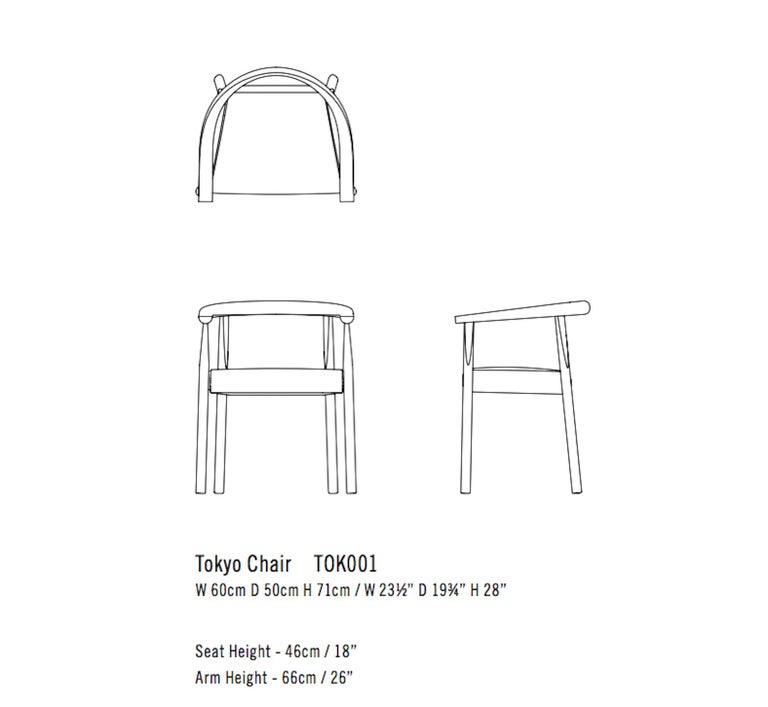 BENSEN Tokyo Chair - walnut frame w/ Black leather seat For Sale 1