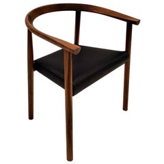 BENSEN Tokyo Chair - walnut frame w/ Black leather seat
