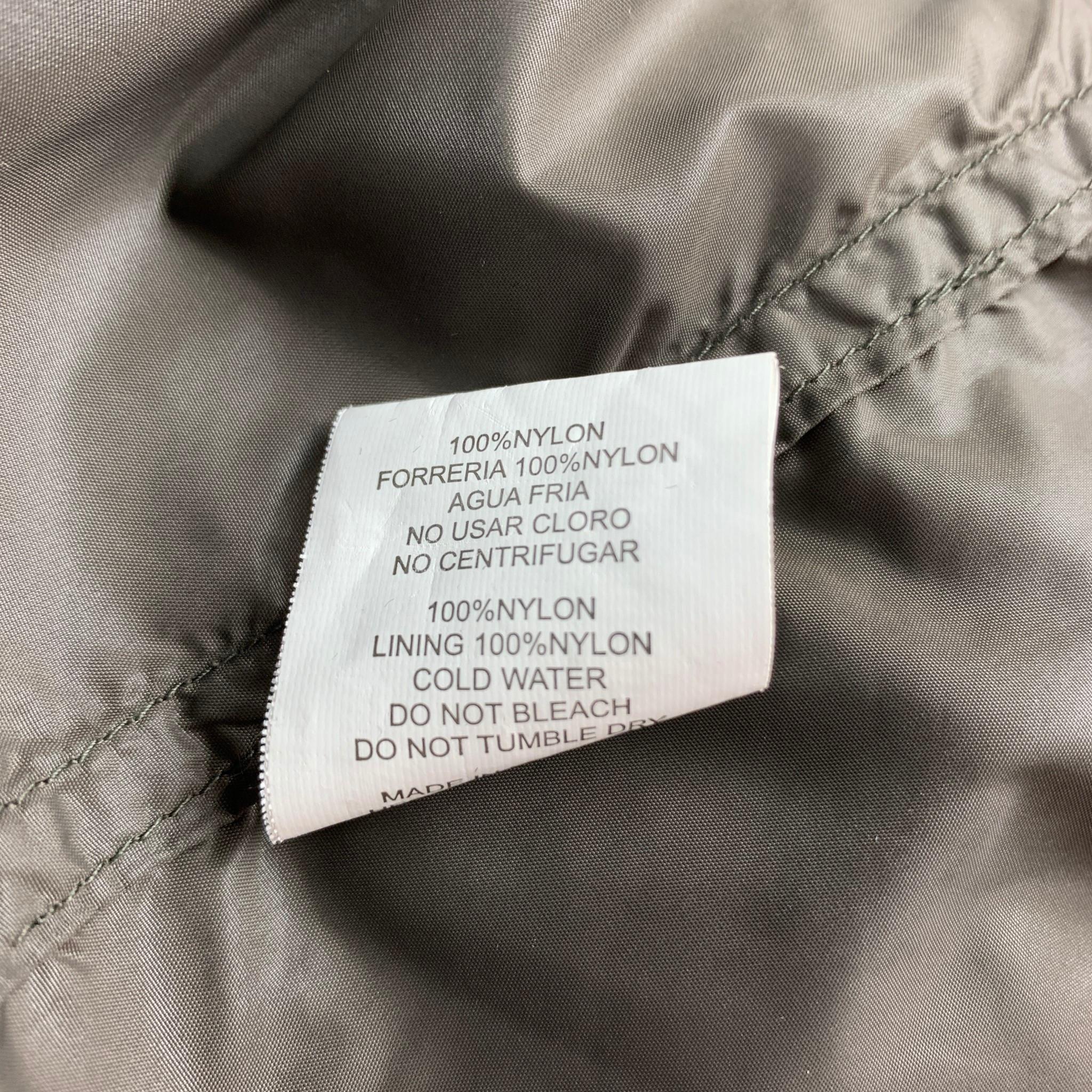 BENSIMON Size L Grey Nylon Hooded Jacket In Good Condition In San Francisco, CA