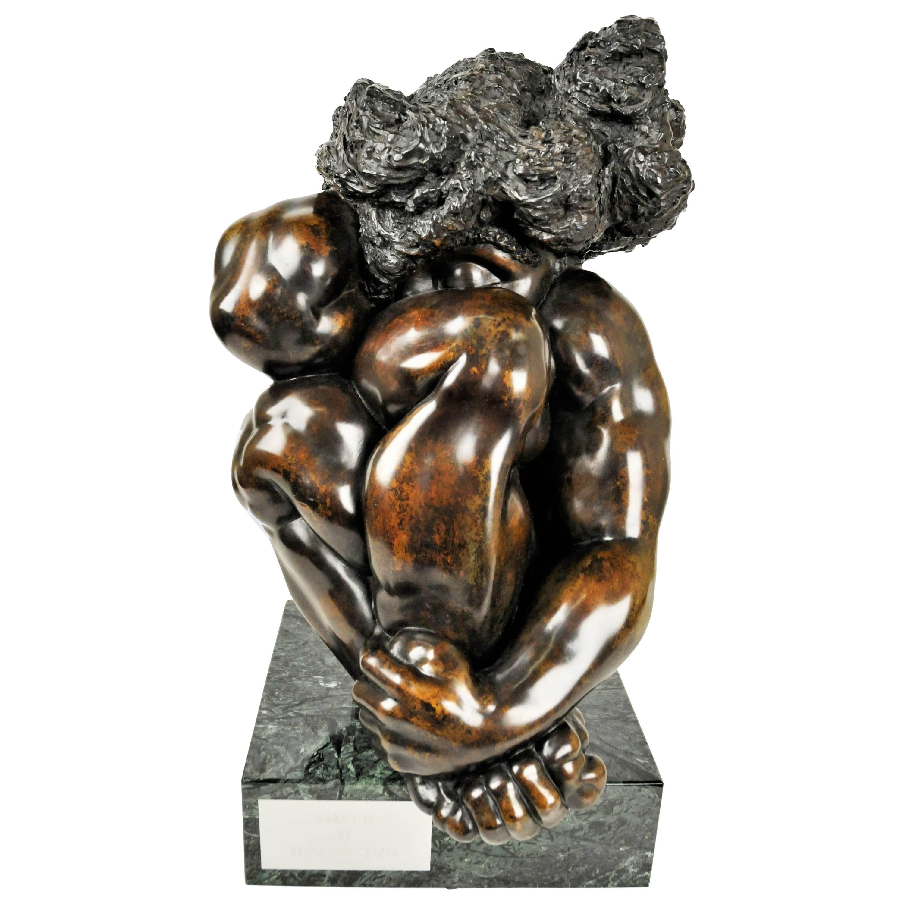 Benson A. Selzer, Frau IX, zeitgenössische Skulptur aus patinierter Bronze, 1980er Jahre