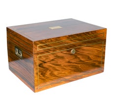 Benson & Hedges Campaign style Walnut And Brass Inlaid Humidor