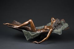 Bronzeskulptur eines eleganten jungen Balletttänzers von Benson Landes 'Hammock'