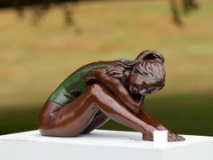Contemporary Bronze Sculpture of a ballerina, Olympiad, Figurative, woman, dance