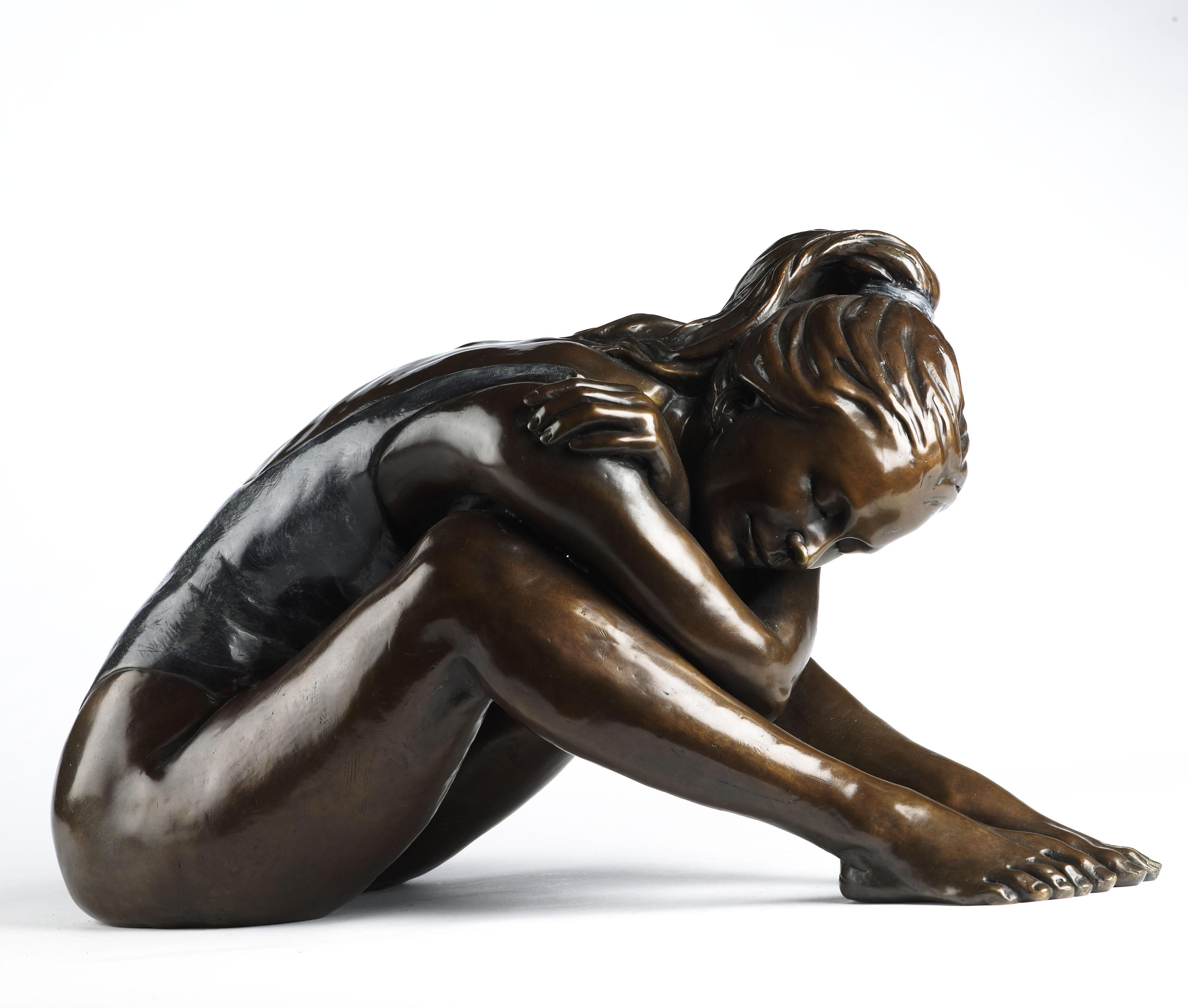 Zeitgenössische Bronze-Skulptur einer Ballerina, Olympiade, Figurativ, Frau, Tanz im Angebot 2